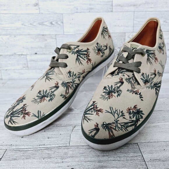 Quicksilver Canvas Tie Sneakers Shorebreak Print Men's Size 11 - Picture 1 of 12